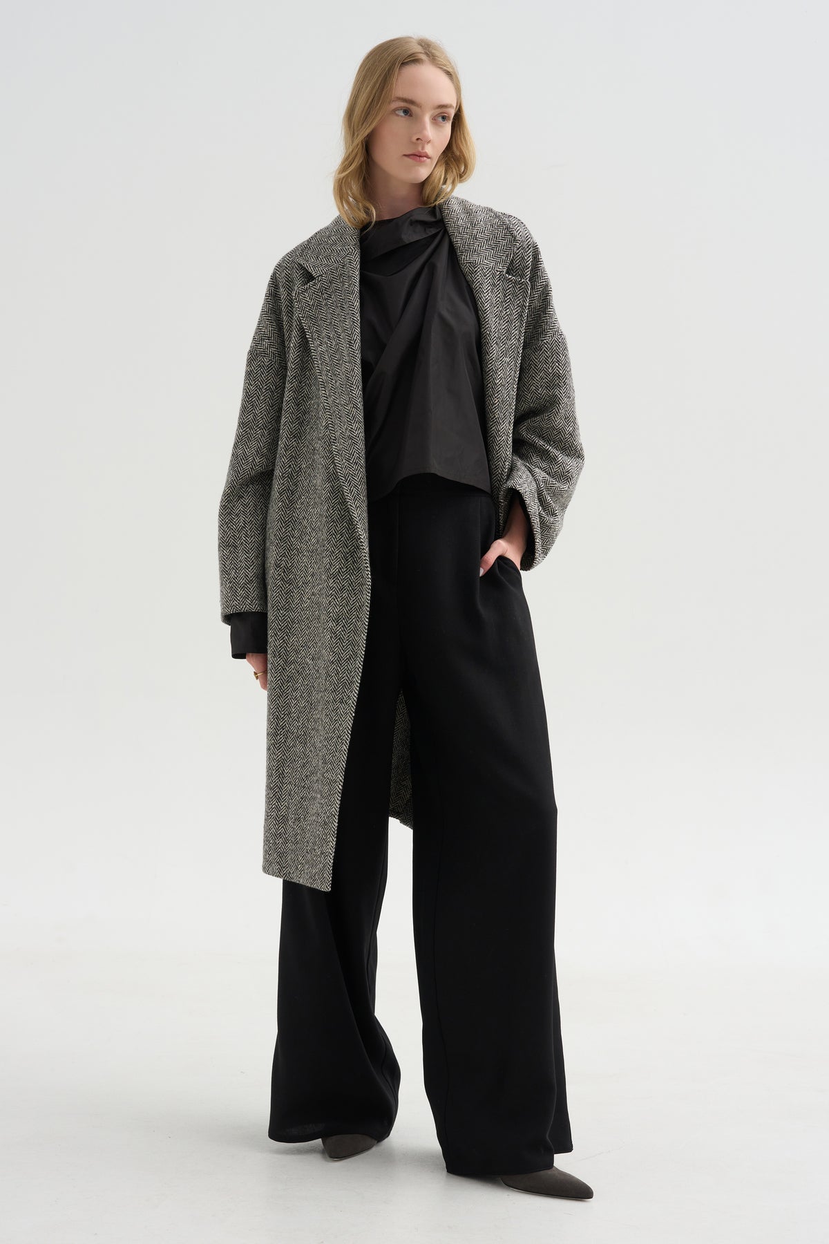 Oversized Coat, Black &amp; White