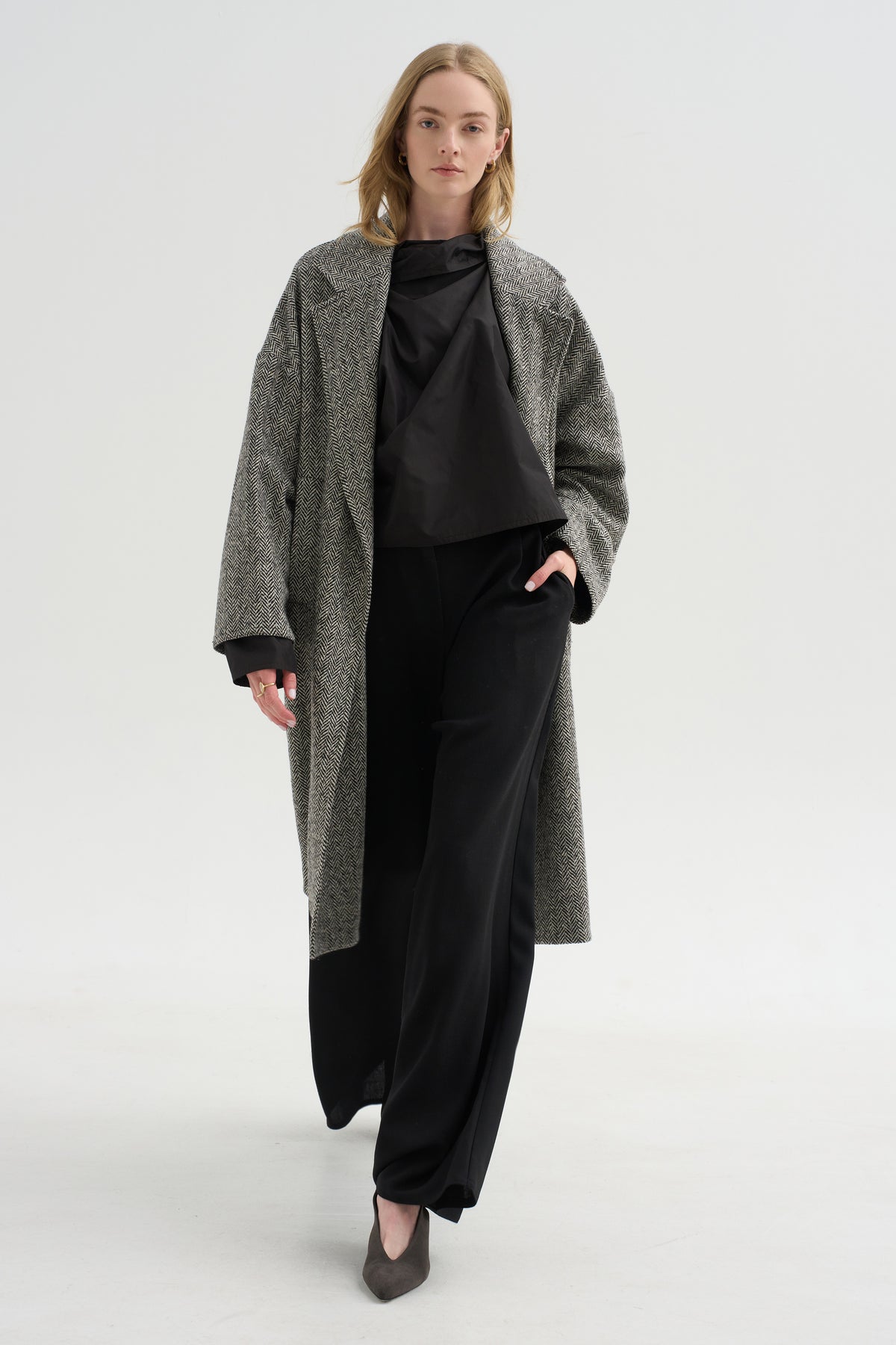 Oversized Coat, Black &amp; White