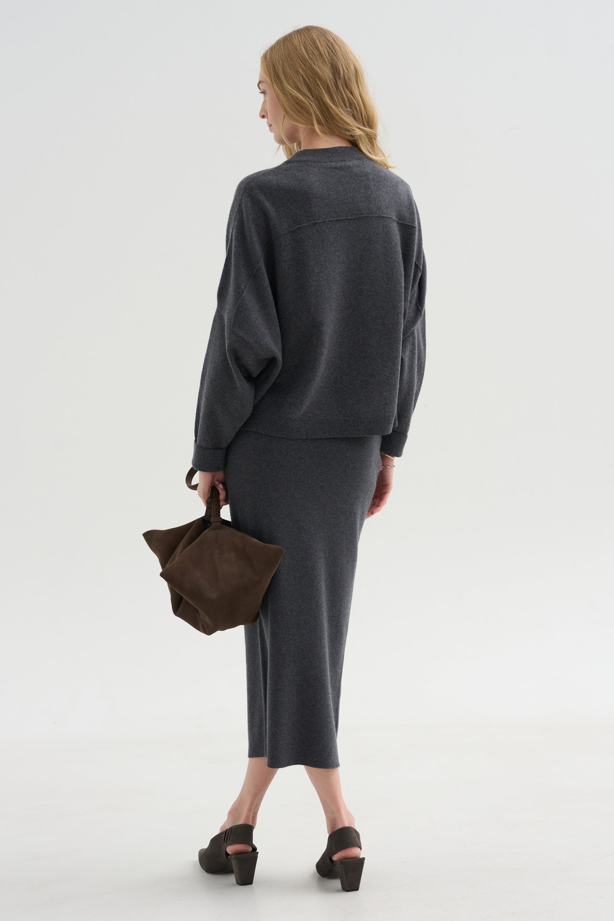 Knitwear Skirt, Titanio