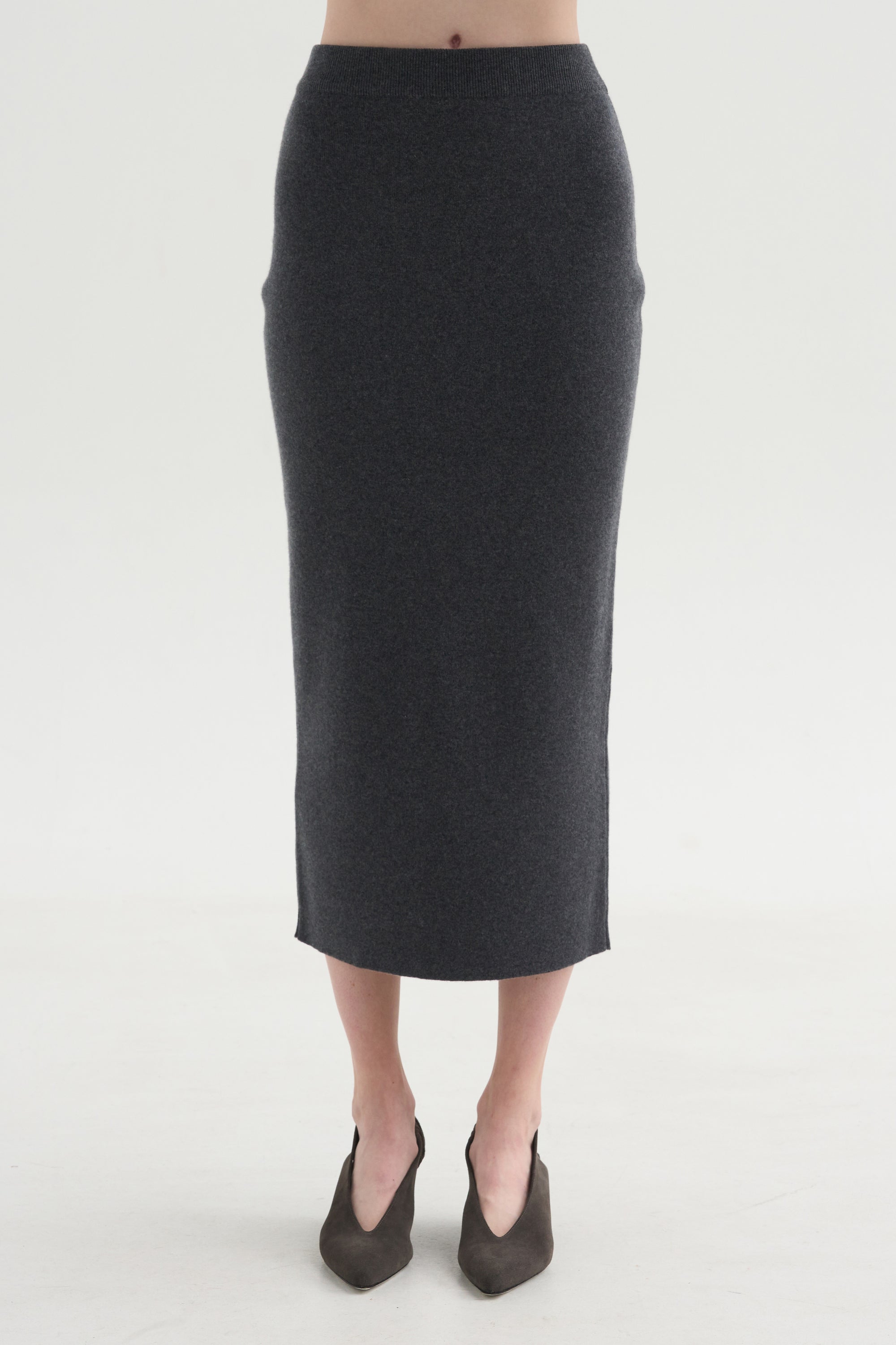 Knitwear Skirt, Titanio