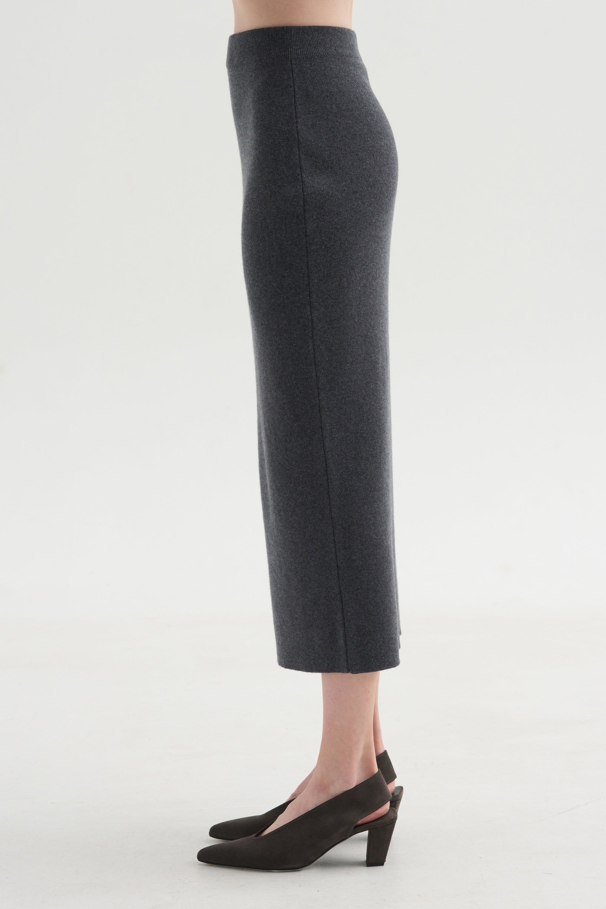 Knitwear Skirt, Titanio