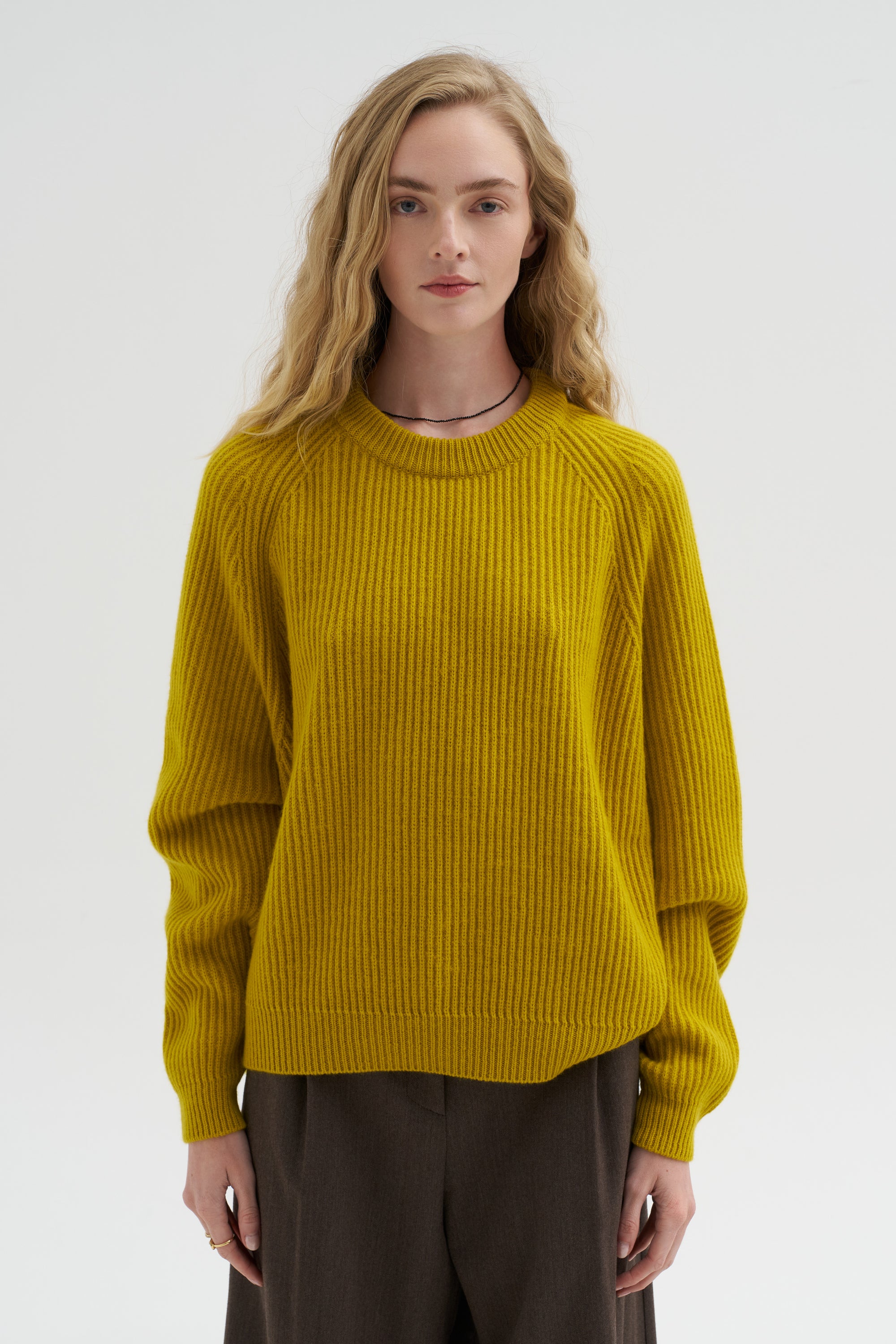 Crew Neck Raglan Sweater, Turmeric