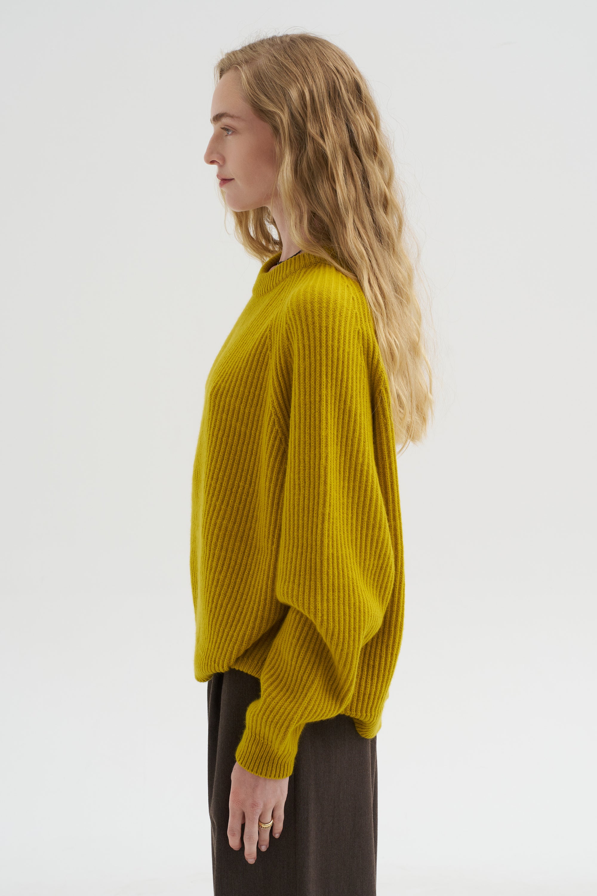 Crew Neck Raglan Sweater, Turmeric