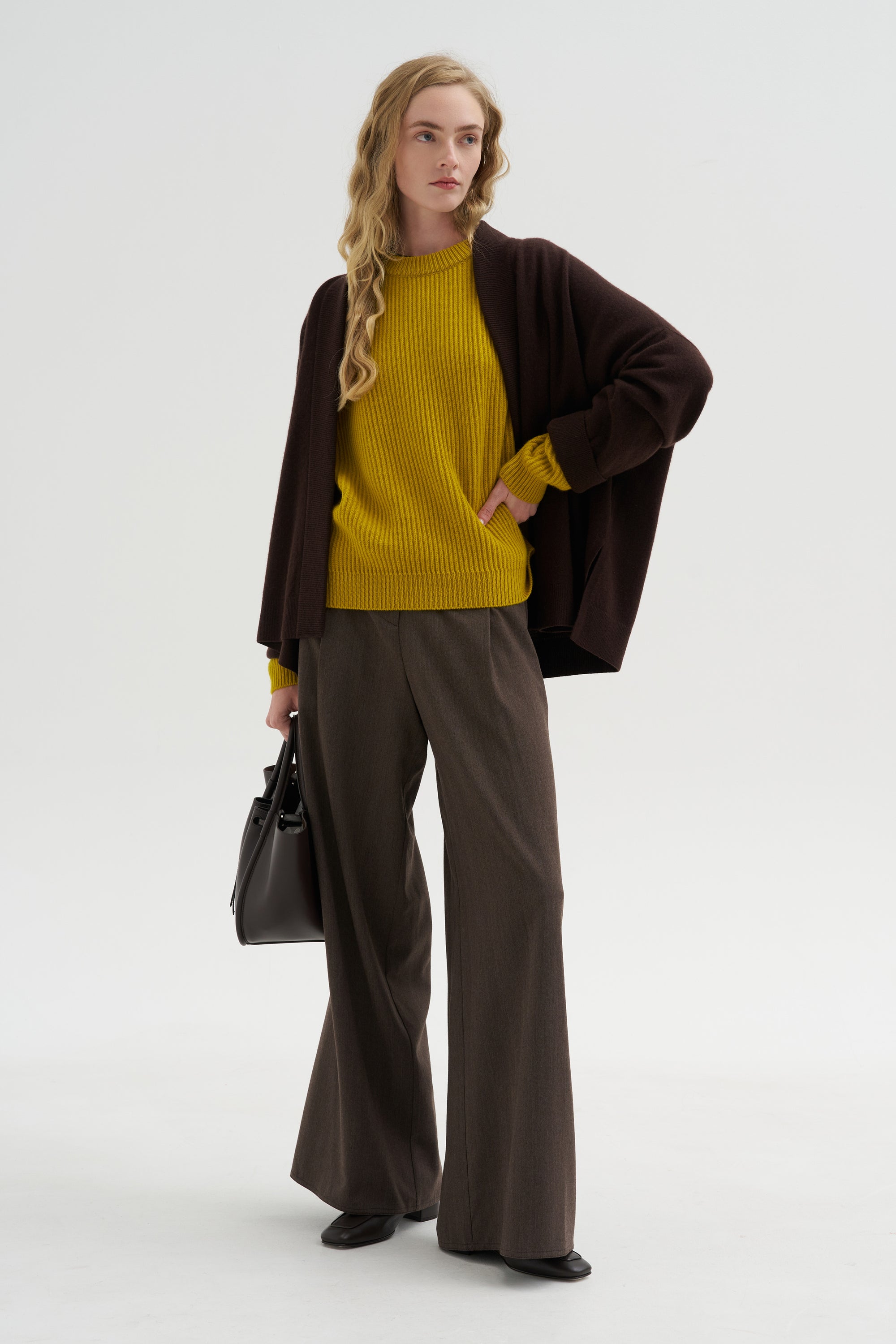Crew Neck Raglan Sweater, Turmeric