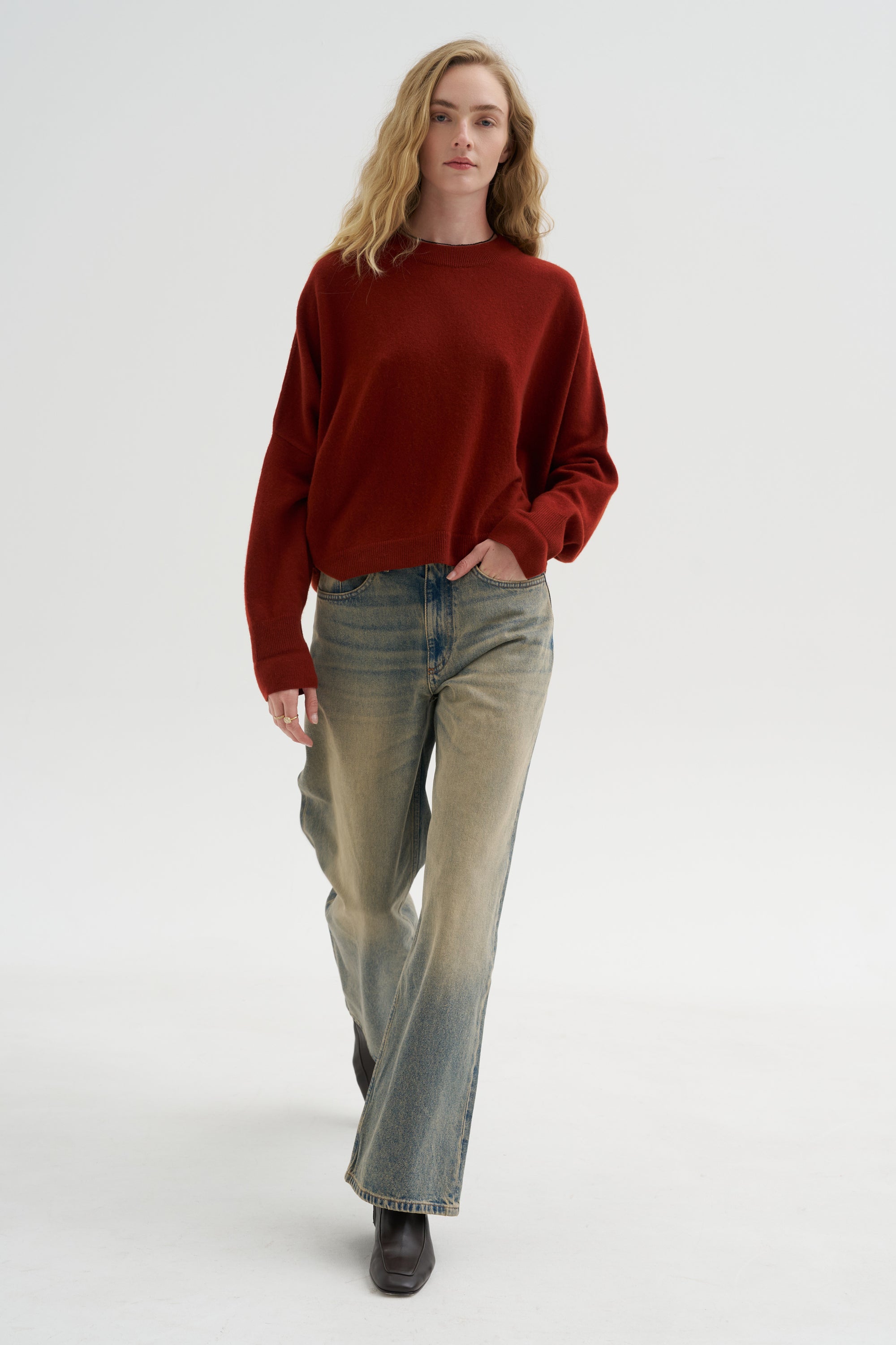 Iconic Crew Neck Sweater, Saffron