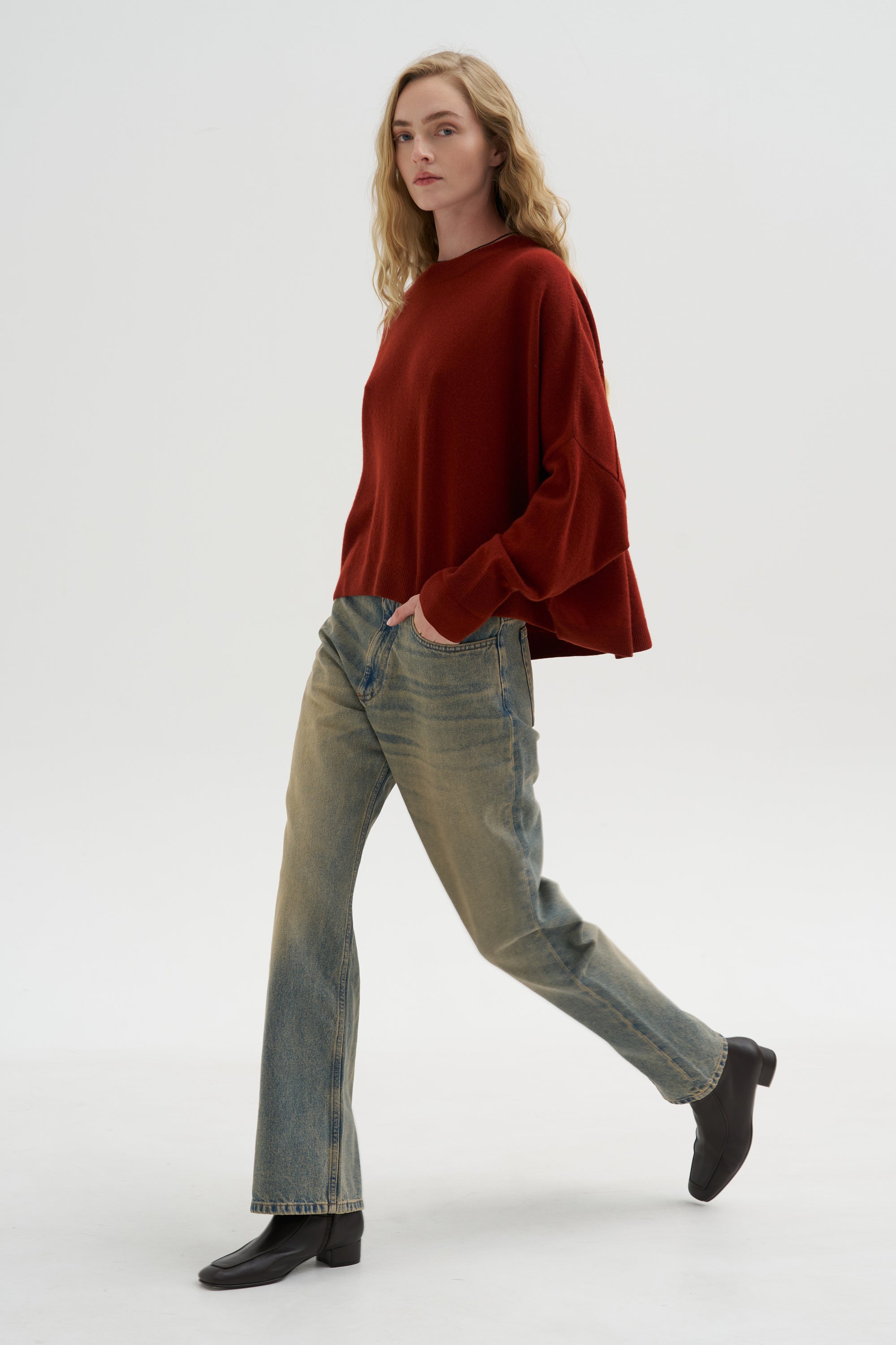 Iconic Crew Neck Sweater, Saffron