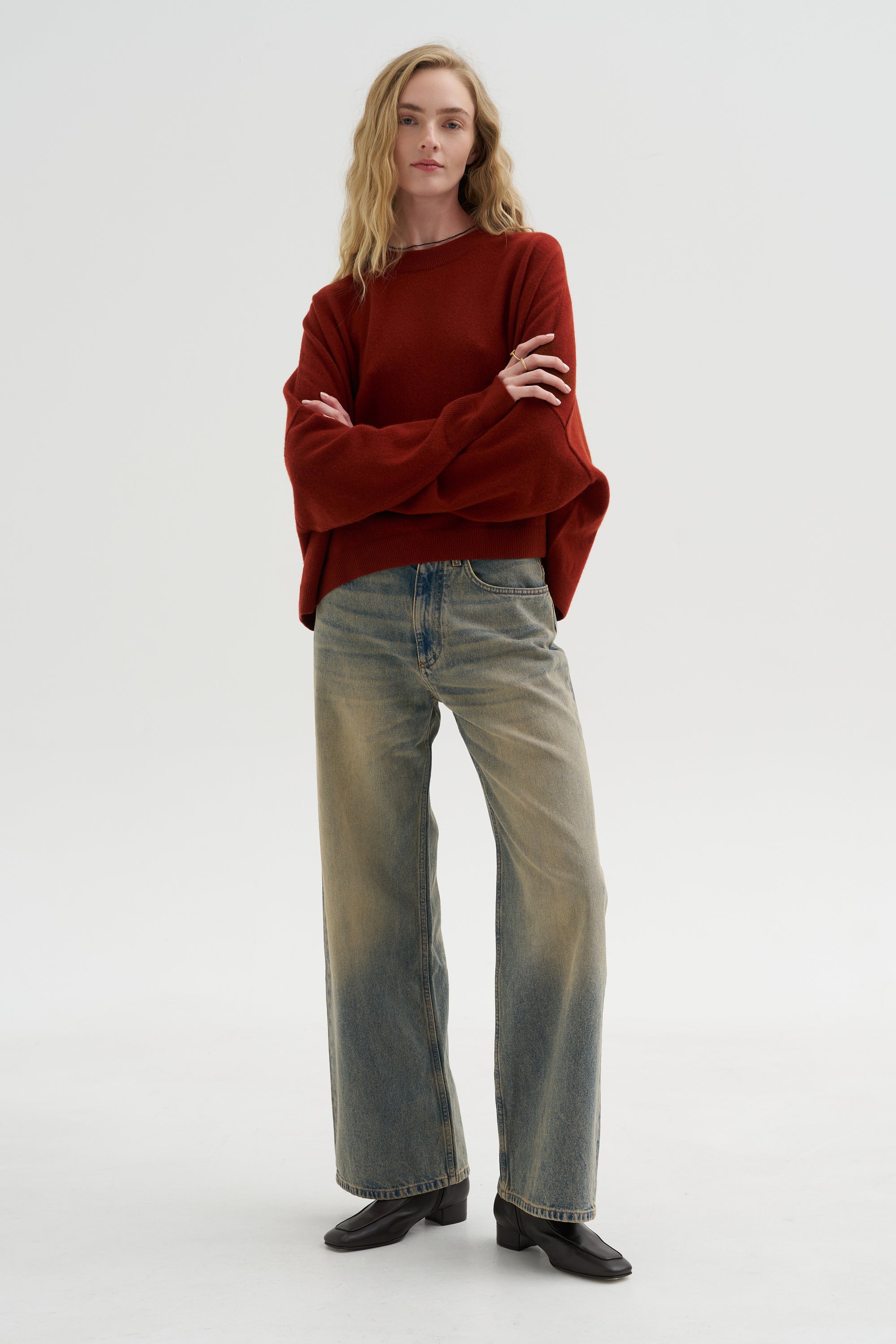 Iconic Crew Neck Sweater, Saffron