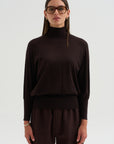 Turtleneck Raglan Sweater, Chocolate