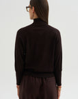 Turtleneck Raglan Sweater, Chocolate