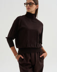 Turtleneck Raglan Sweater, Chocolate