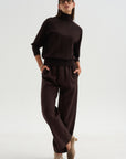 Turtleneck Raglan Sweater, Chocolate