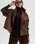 Turtleneck Raglan Sweater, Chocolate
