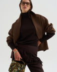 Turtleneck Raglan Sweater, Chocolate