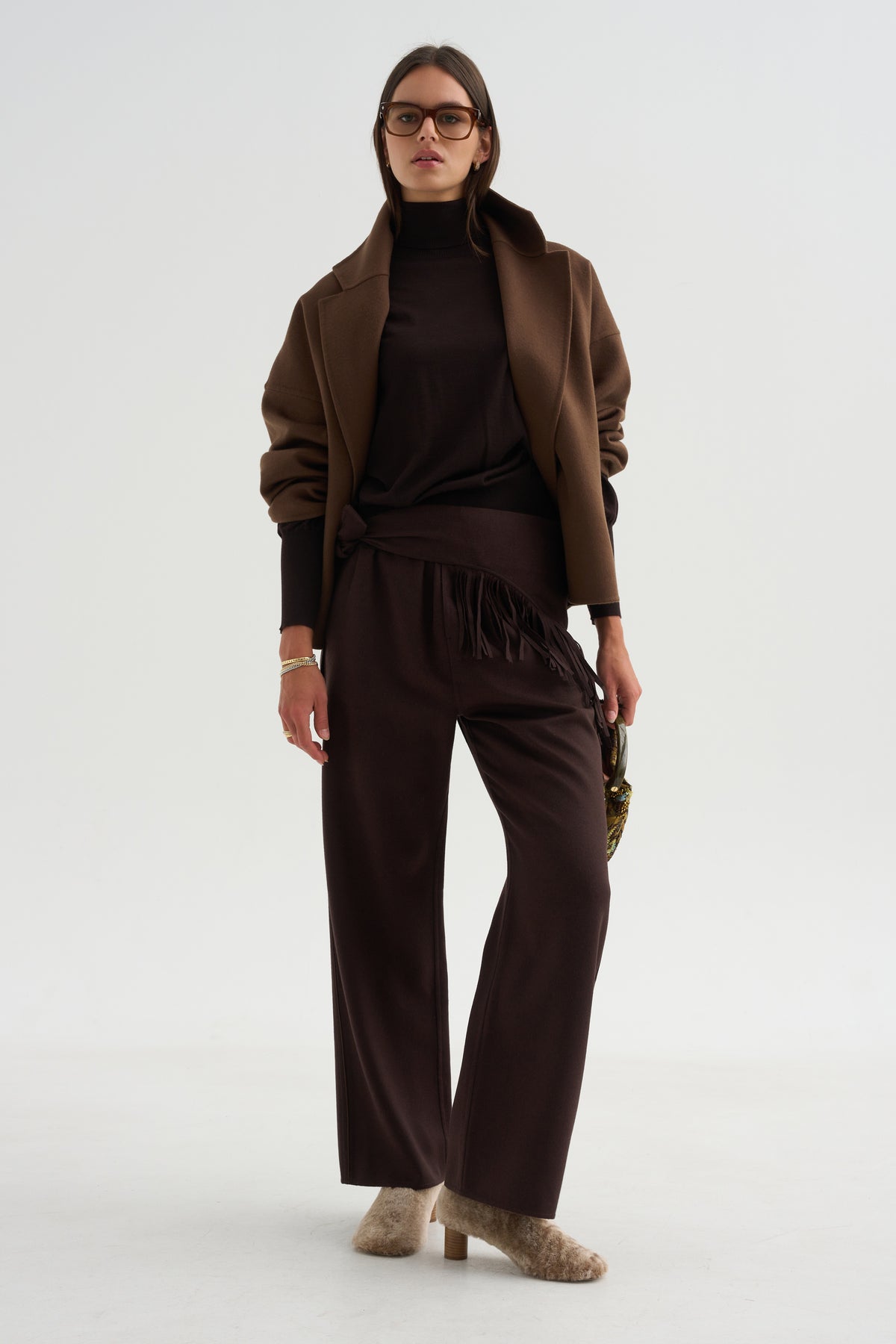 Turtleneck Raglan Sweater, Chocolate