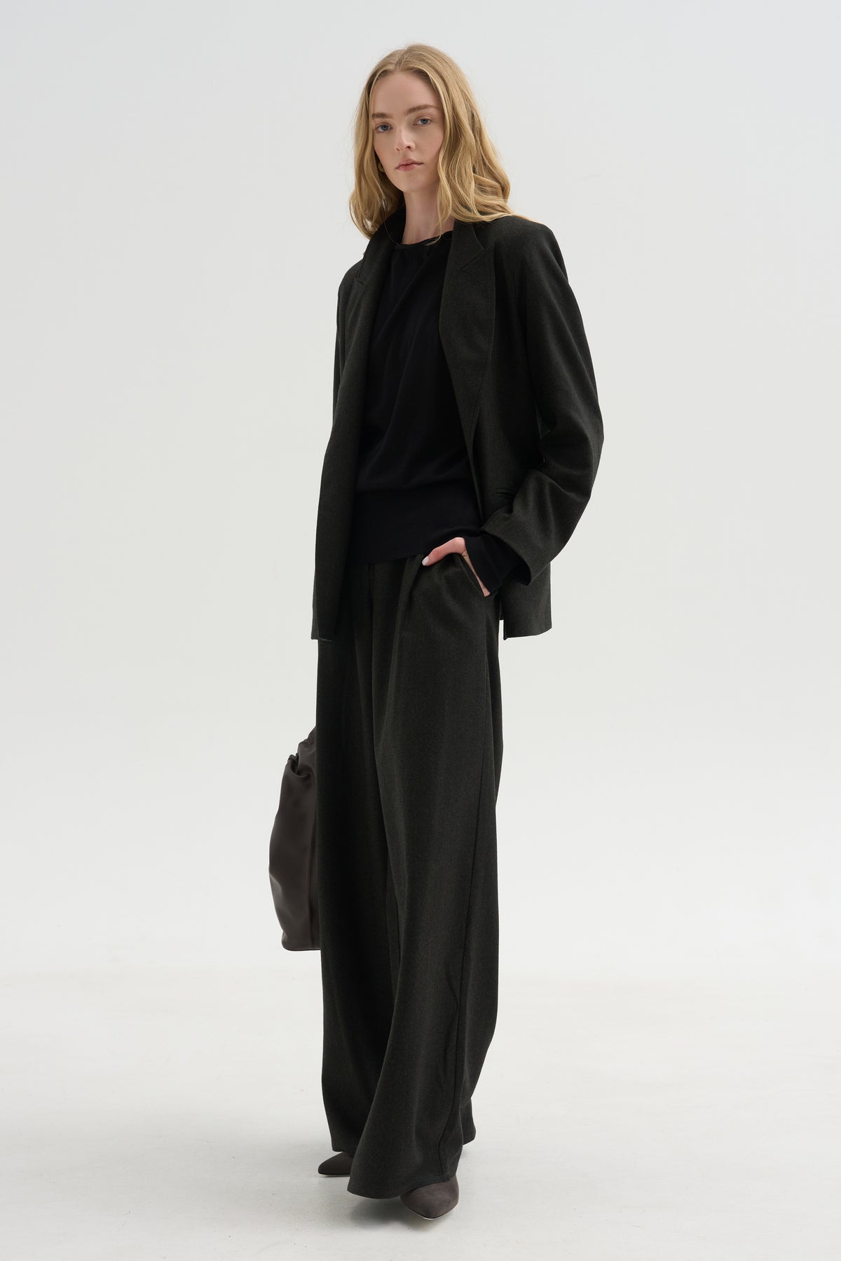 Long Sleeve Blouse Sweater, Black