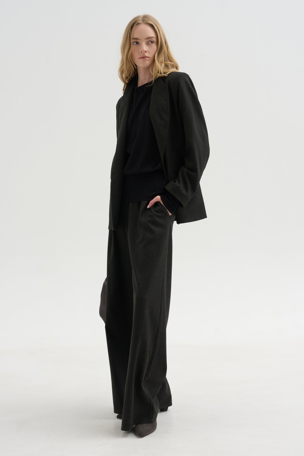 Long Sleeve Blouse Sweater, Black