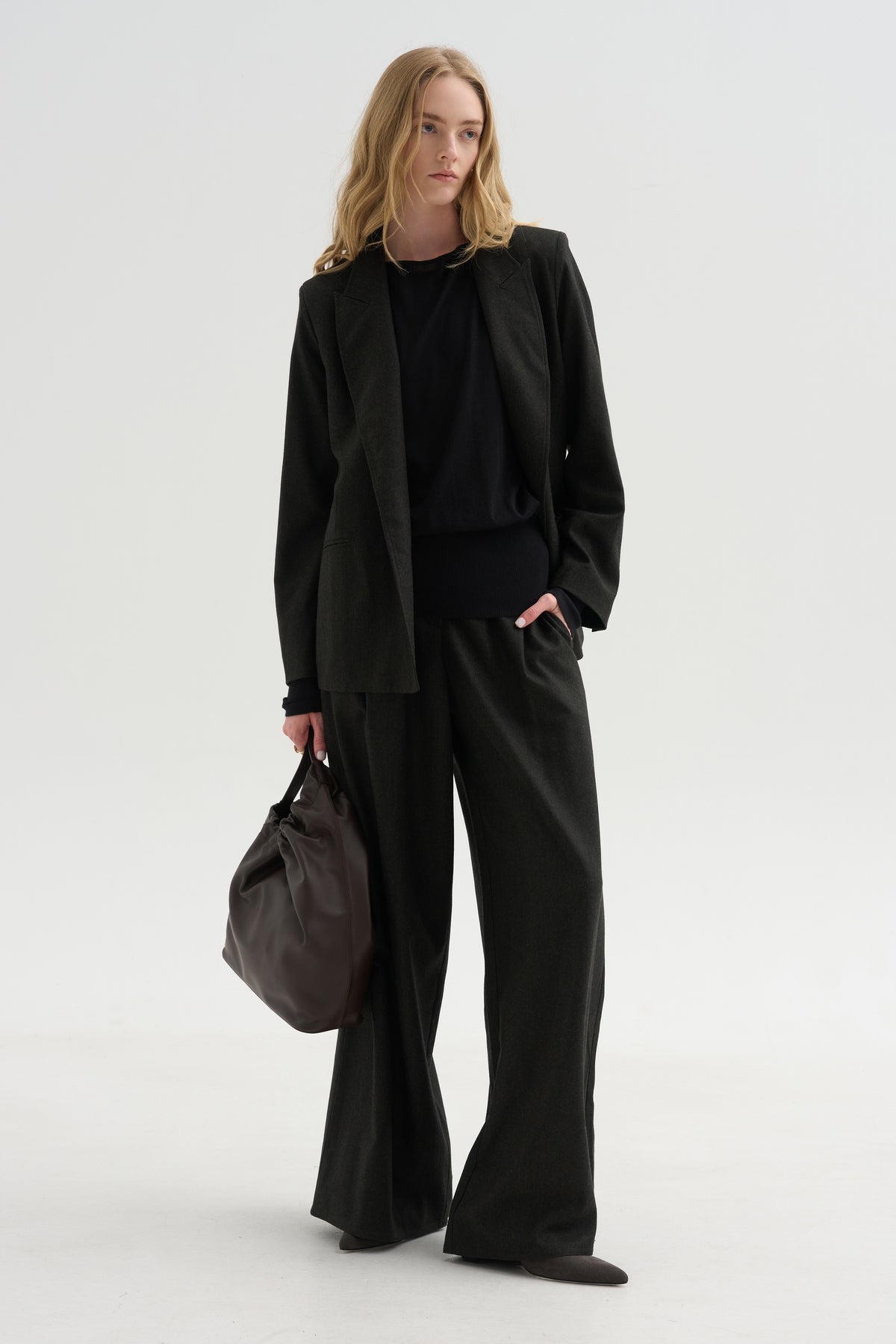 Long Sleeve Blouse Sweater, Black