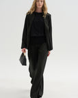 Long Sleeve Blouse Sweater, Black