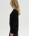 Long Sleeve Blouse Sweater, Black