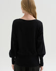 Long Sleeve Blouse Sweater, Black