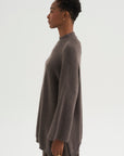 Boxy Crewneck Sweater, Dark Taupe