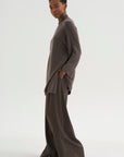 Boxy Crewneck Sweater, Dark Taupe