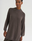 Boxy Crewneck Sweater, Dark Taupe