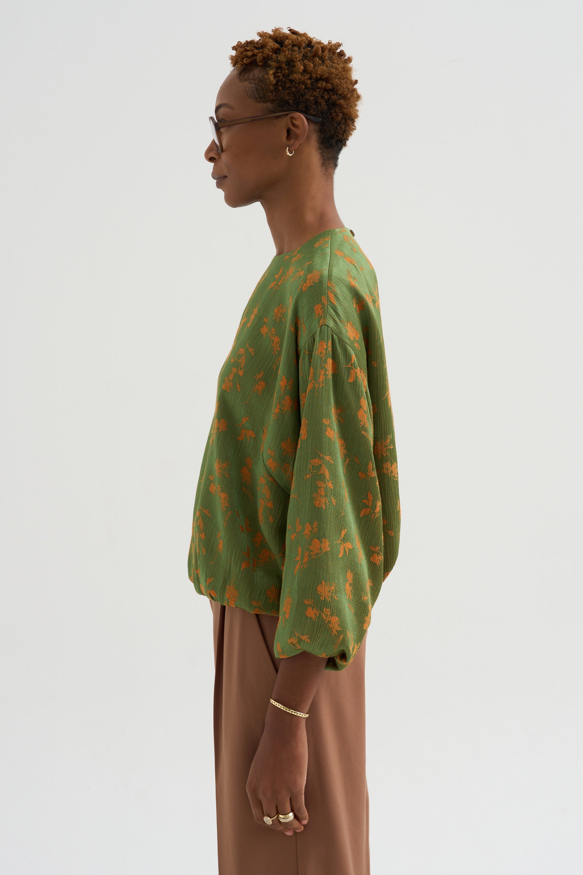 Floral Jacquard Top, Light Green