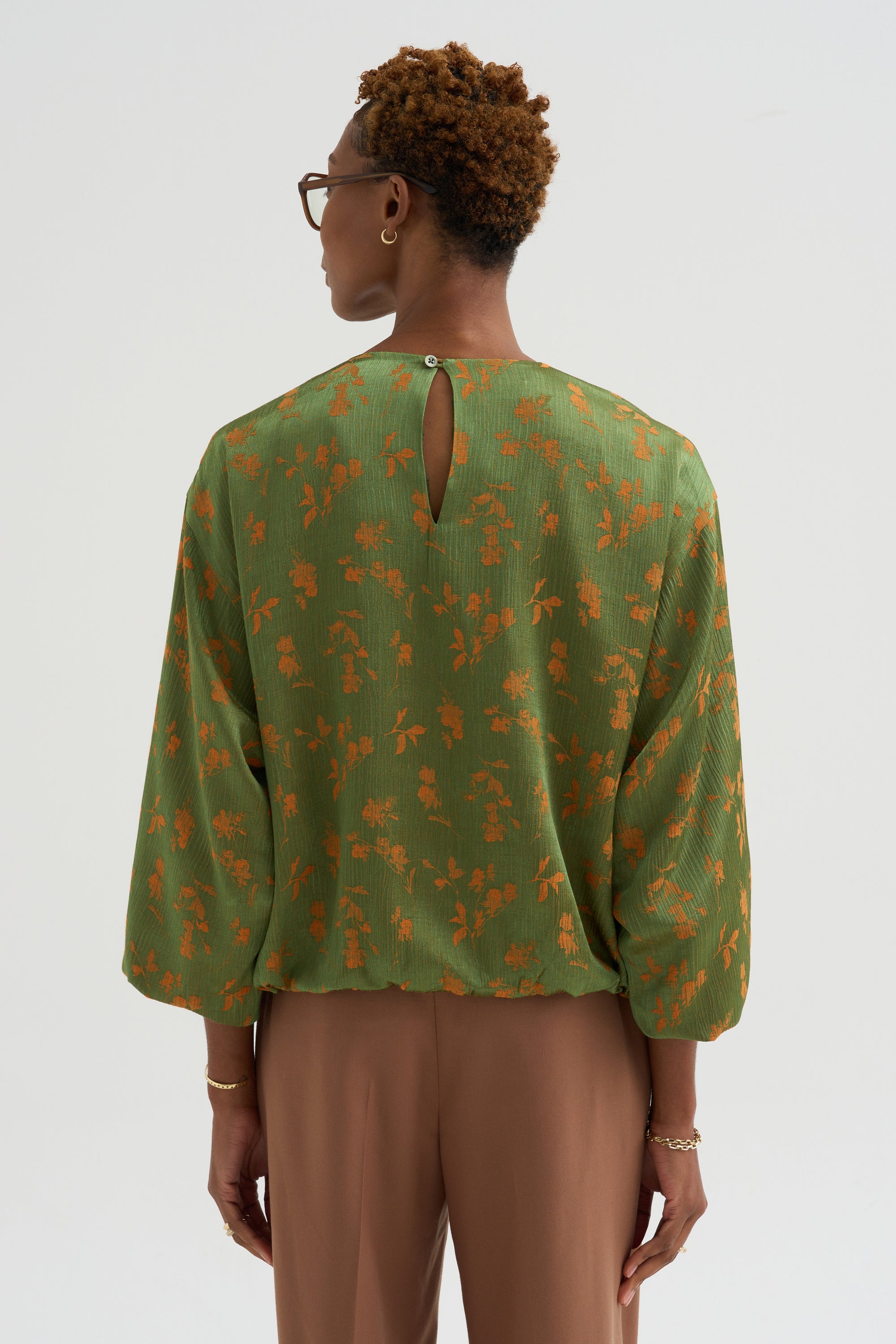 Floral Jacquard Top, Light Green