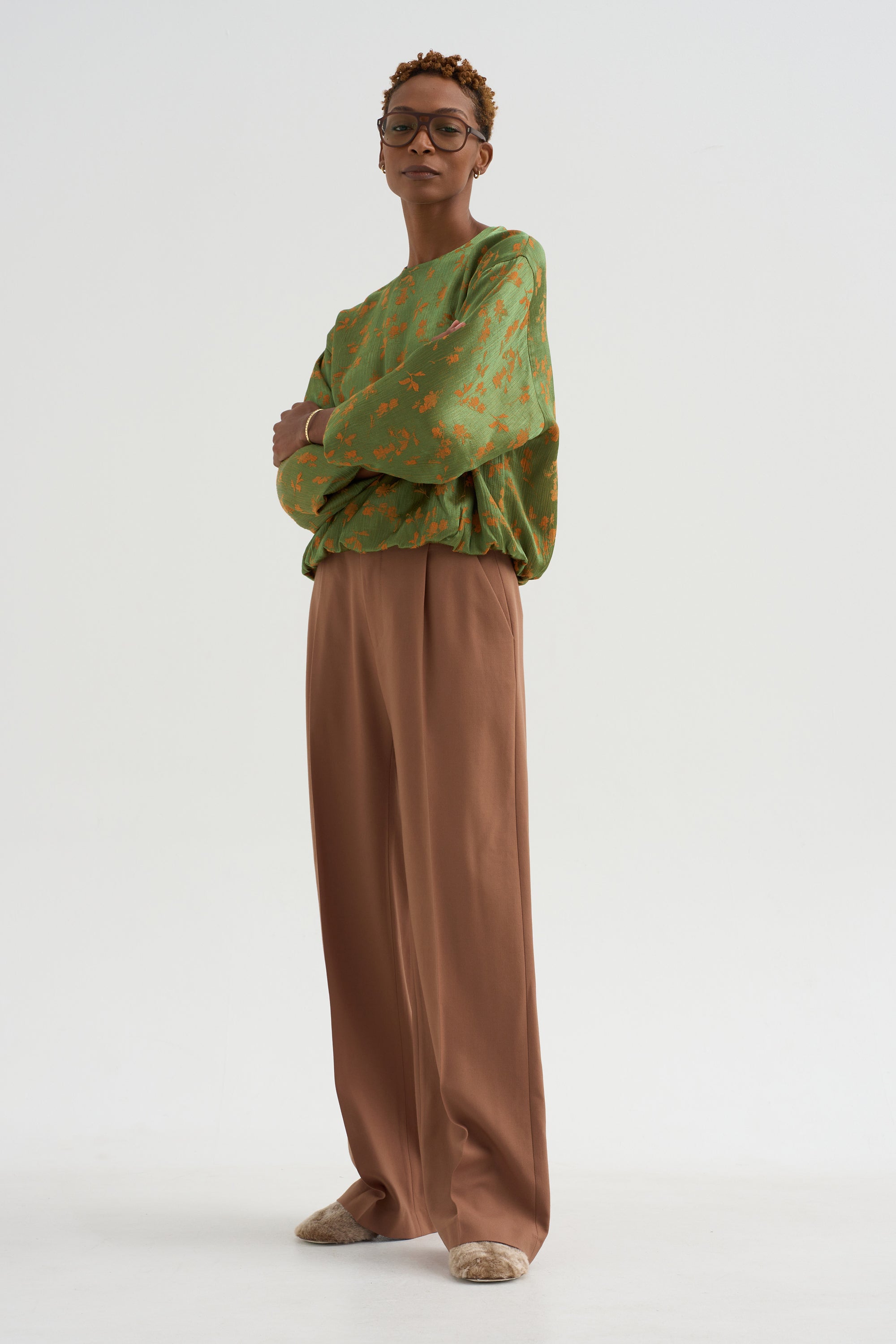 Floral Jacquard Top, Light Green