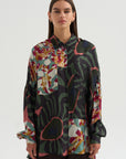 Printed Blouse, Khaki