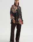 Printed Blouse, Khaki