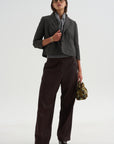 Wide Leg Pants, Burgundy