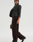 Wide Leg Pants, Burgundy