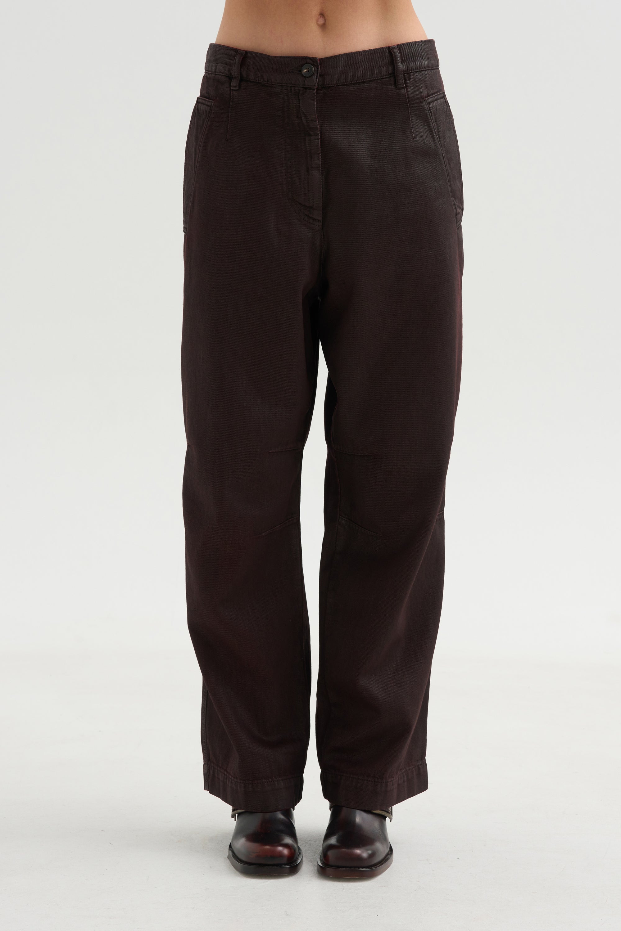 Wide Leg Pants, Burgundy