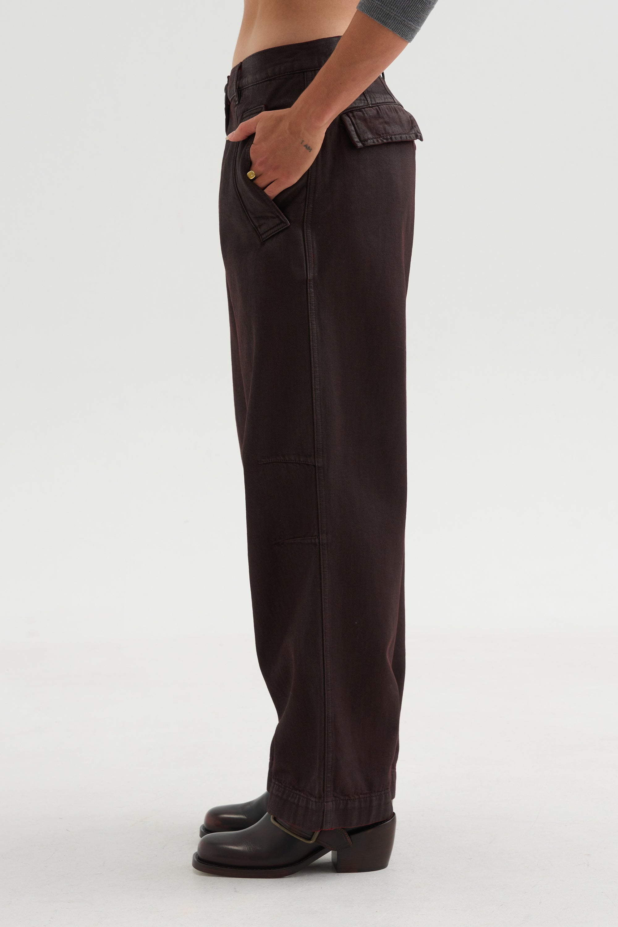 Wide Leg Pants, Burgundy