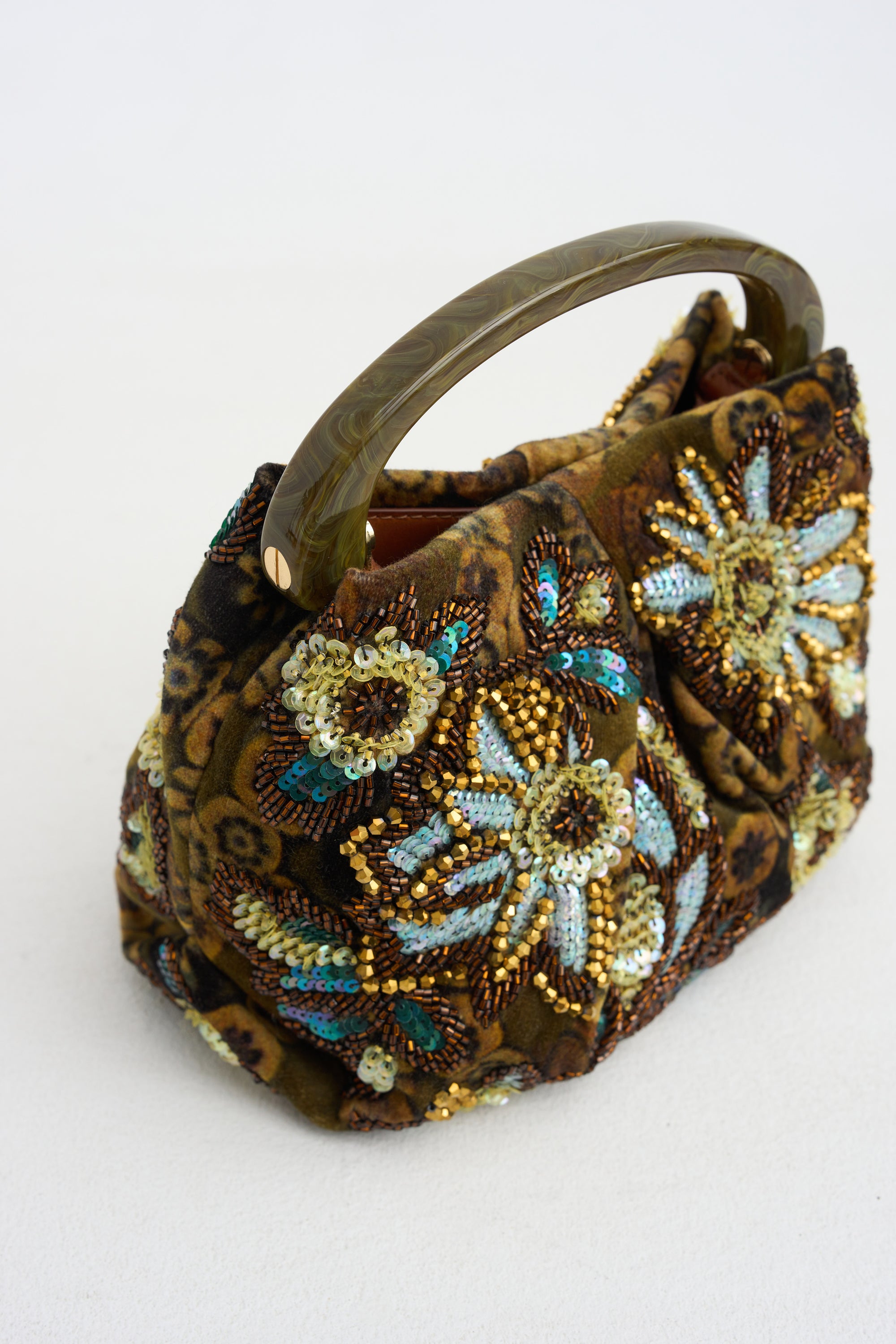 Beaded Bag, Khaki
