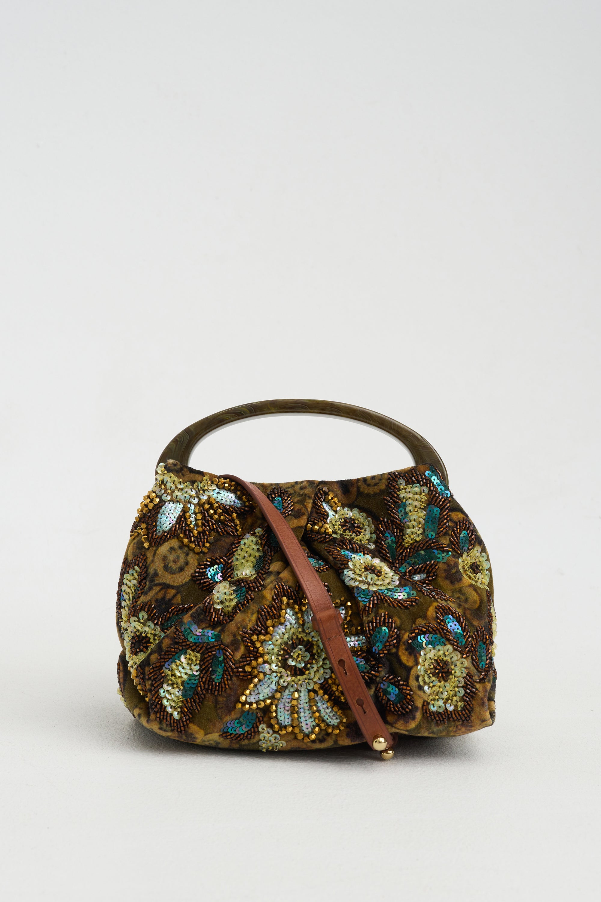 Beaded Bag, Khaki
