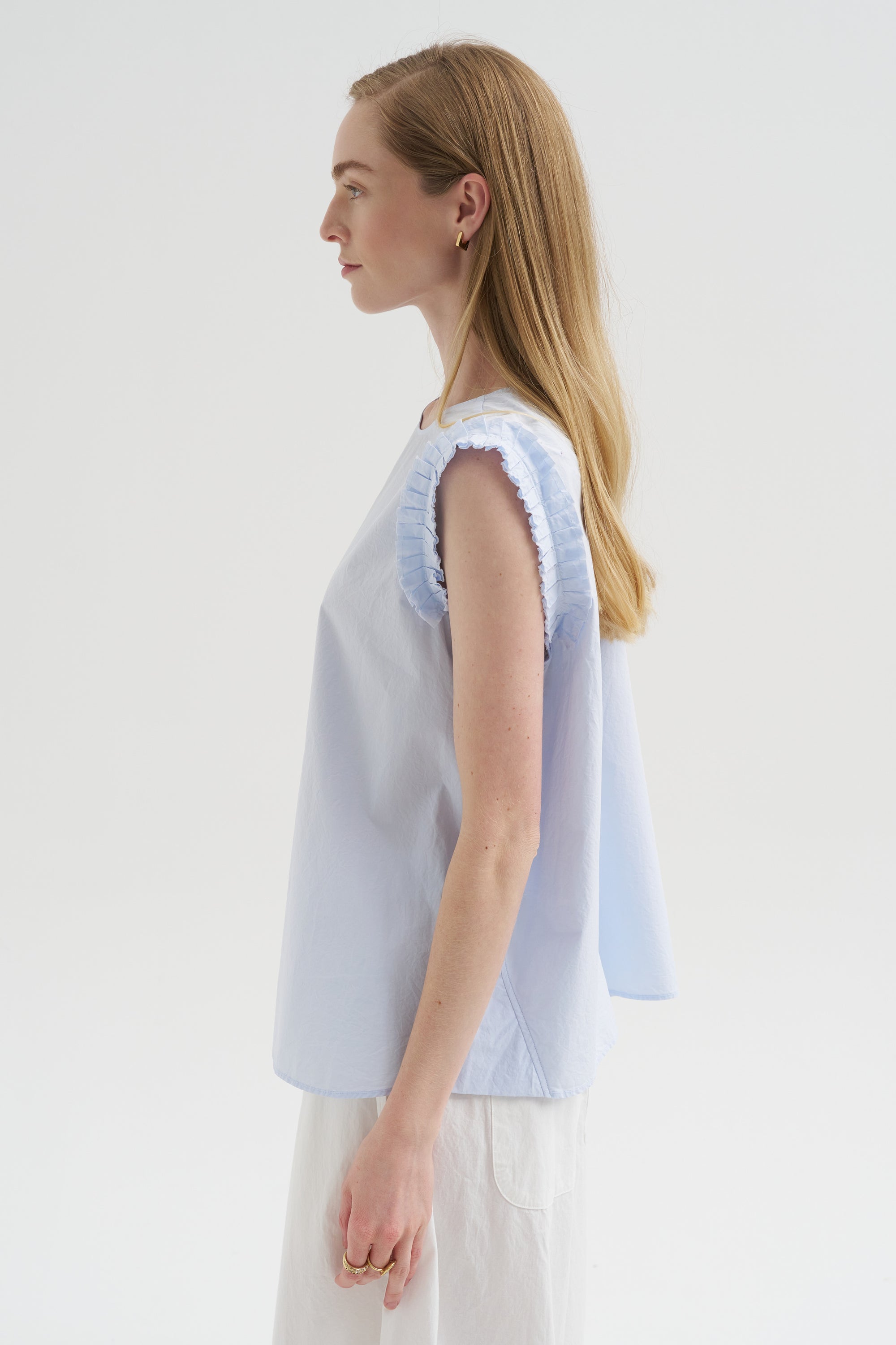 Lor Blouse, Pale Blue