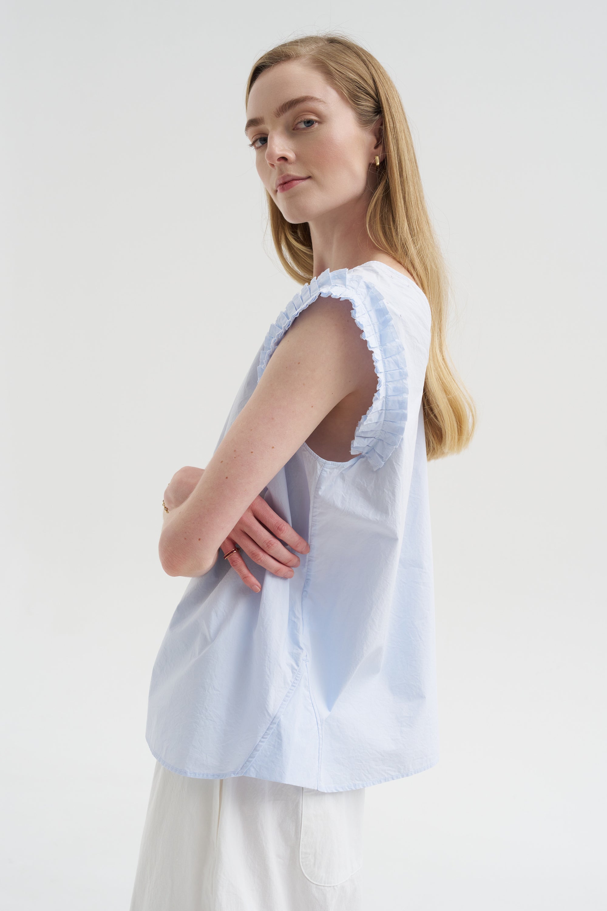 Lor Blouse, Pale Blue