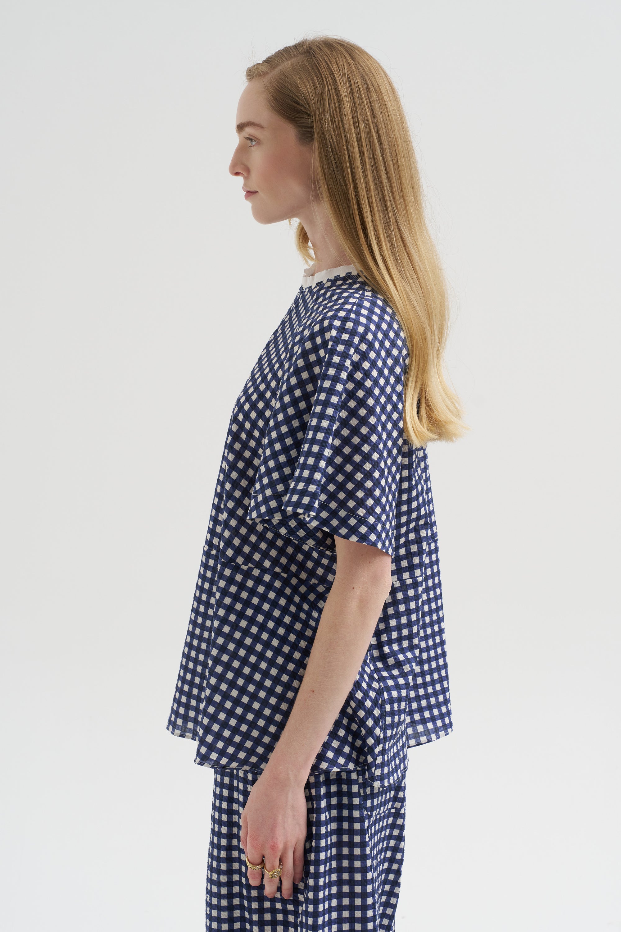 Weill Blouse, Blue Gingham