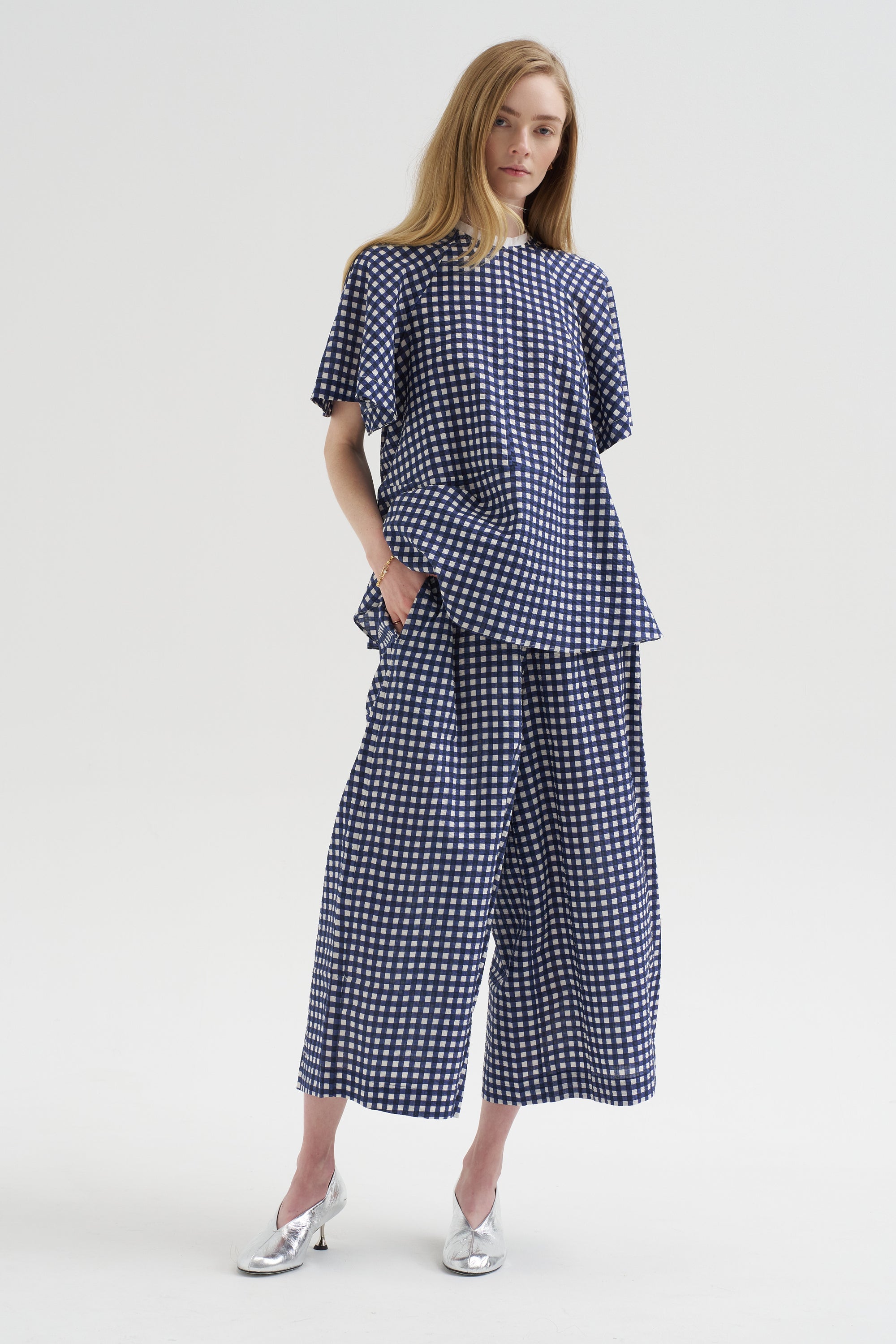 Weill Blouse, Blue Gingham