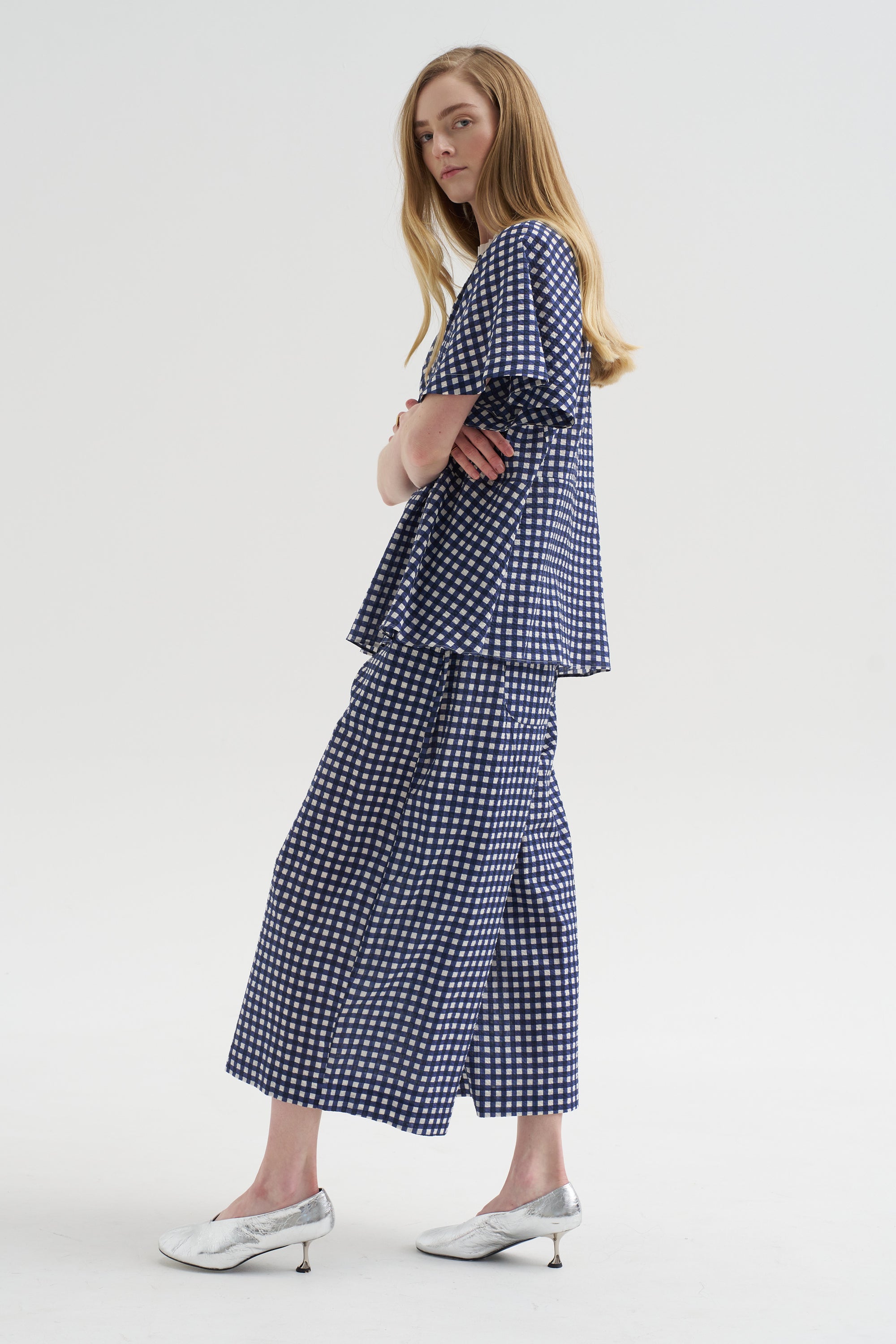 Weill Blouse, Blue Gingham