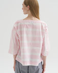 Britan Blouse, Brushstroke Rose Stripe