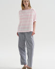 Britan Blouse, Brushstroke Rose Stripe