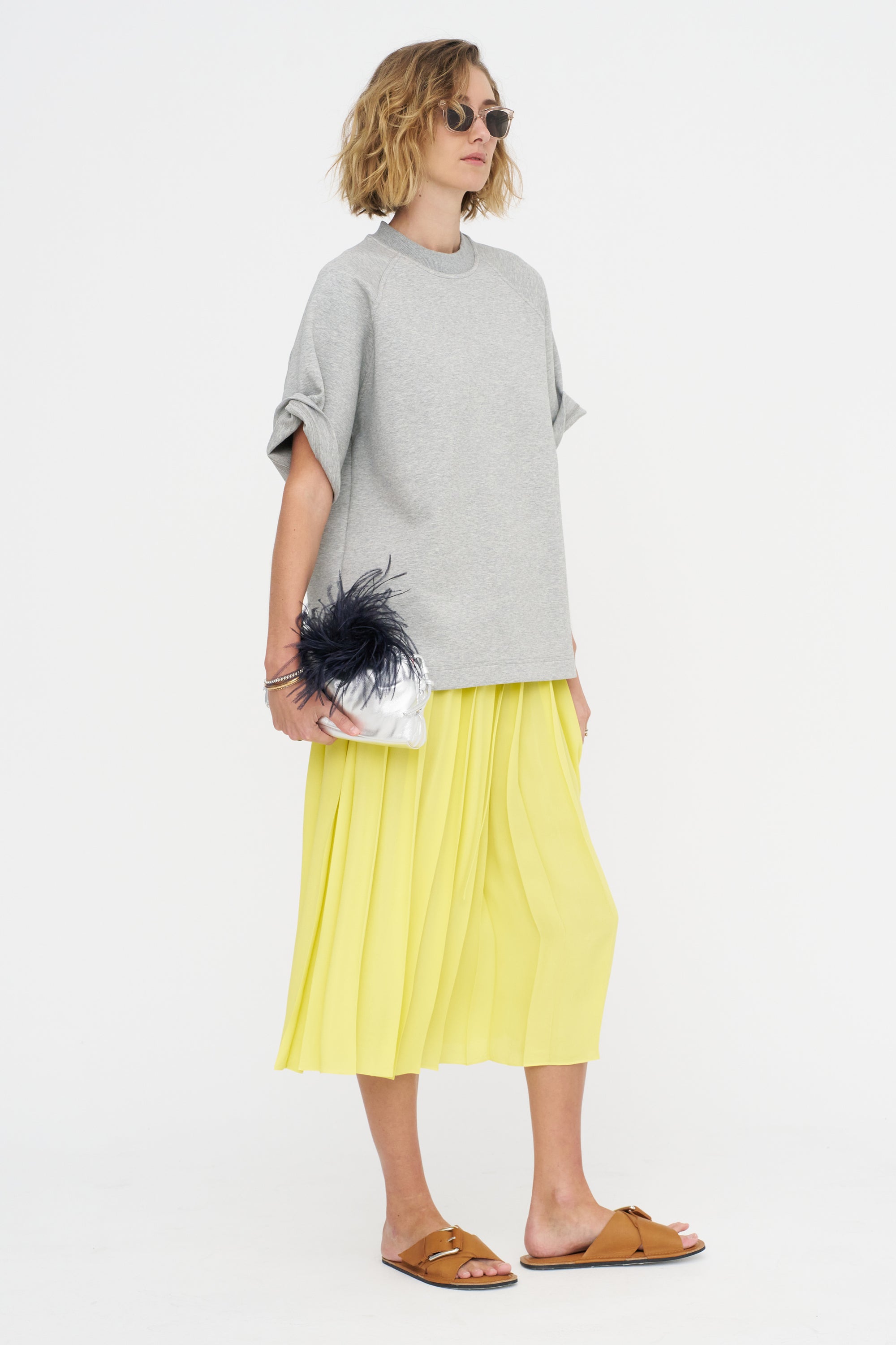 Short Sleeve Sweater, Granite