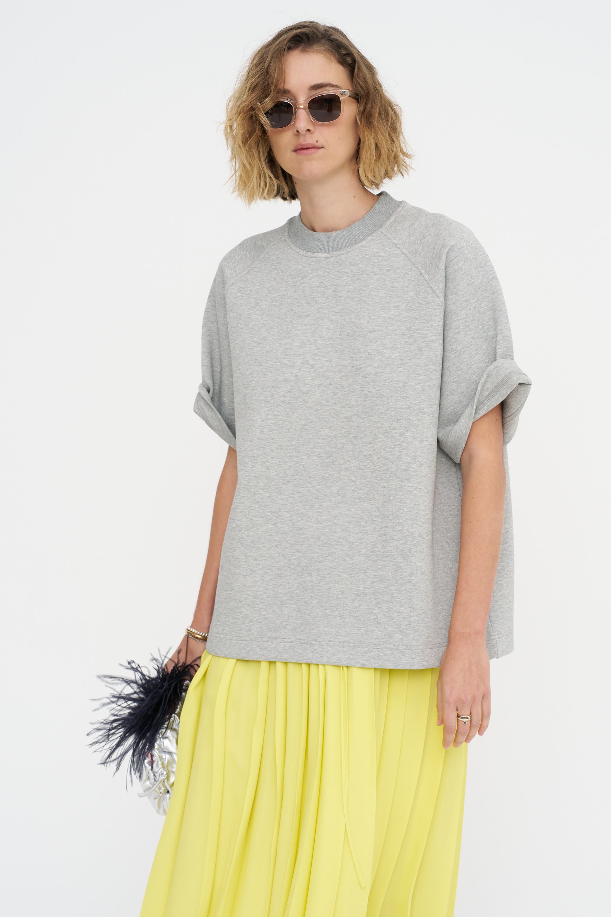 Short Sleeve Sweater, Granite