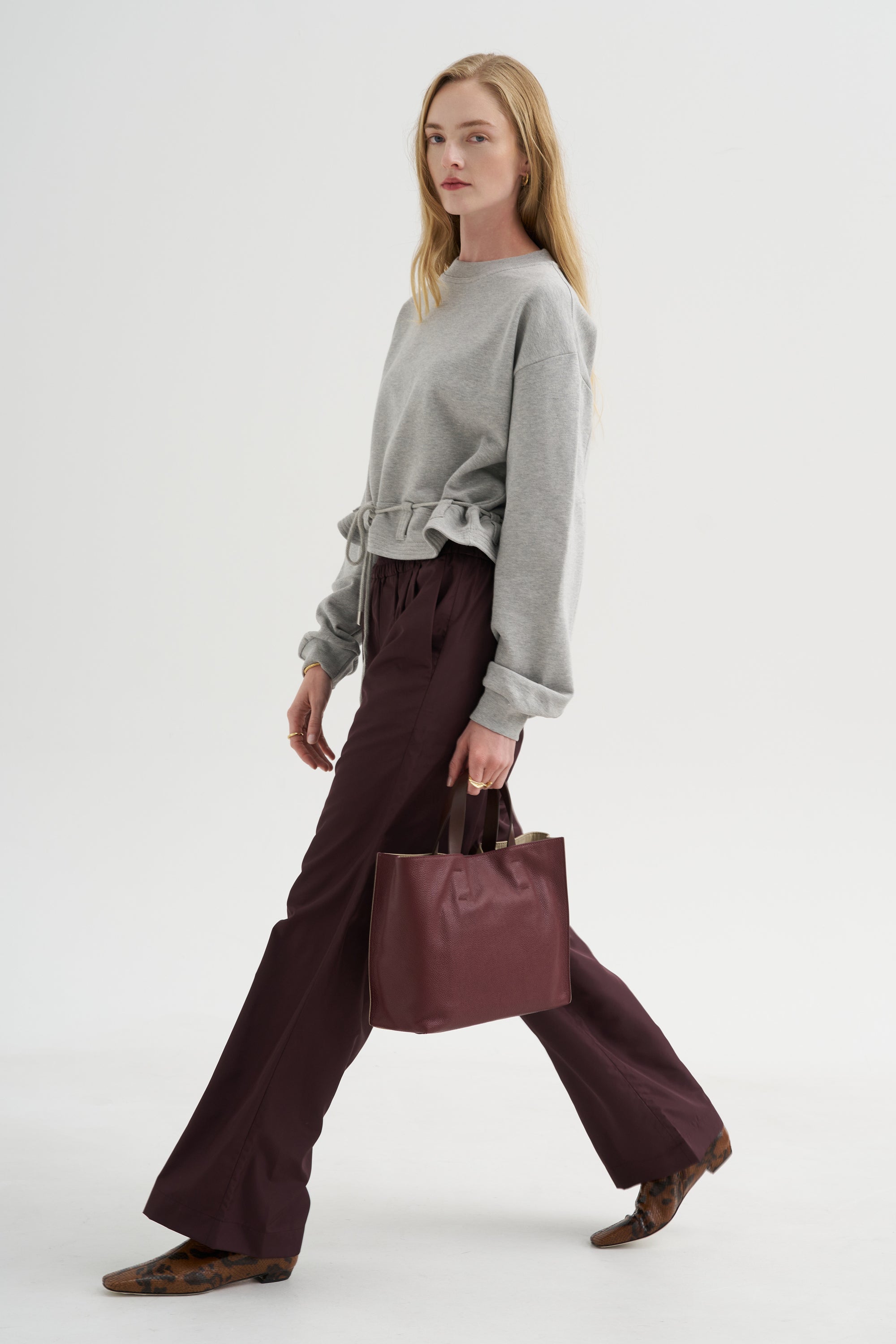 Wide Leg Pants, Plum