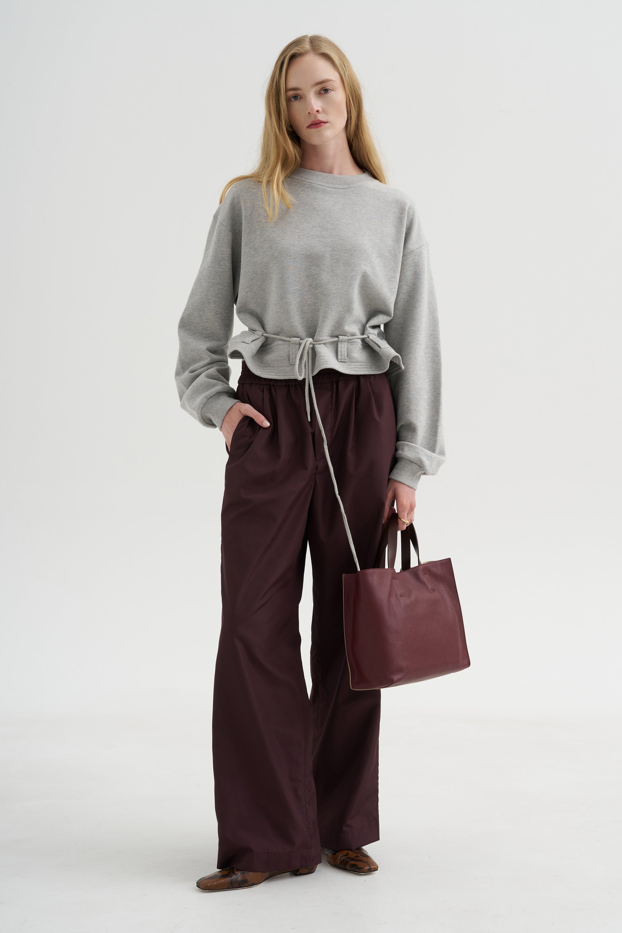 Wide Leg Pants, Plum