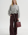 Wide Leg Pants, Plum